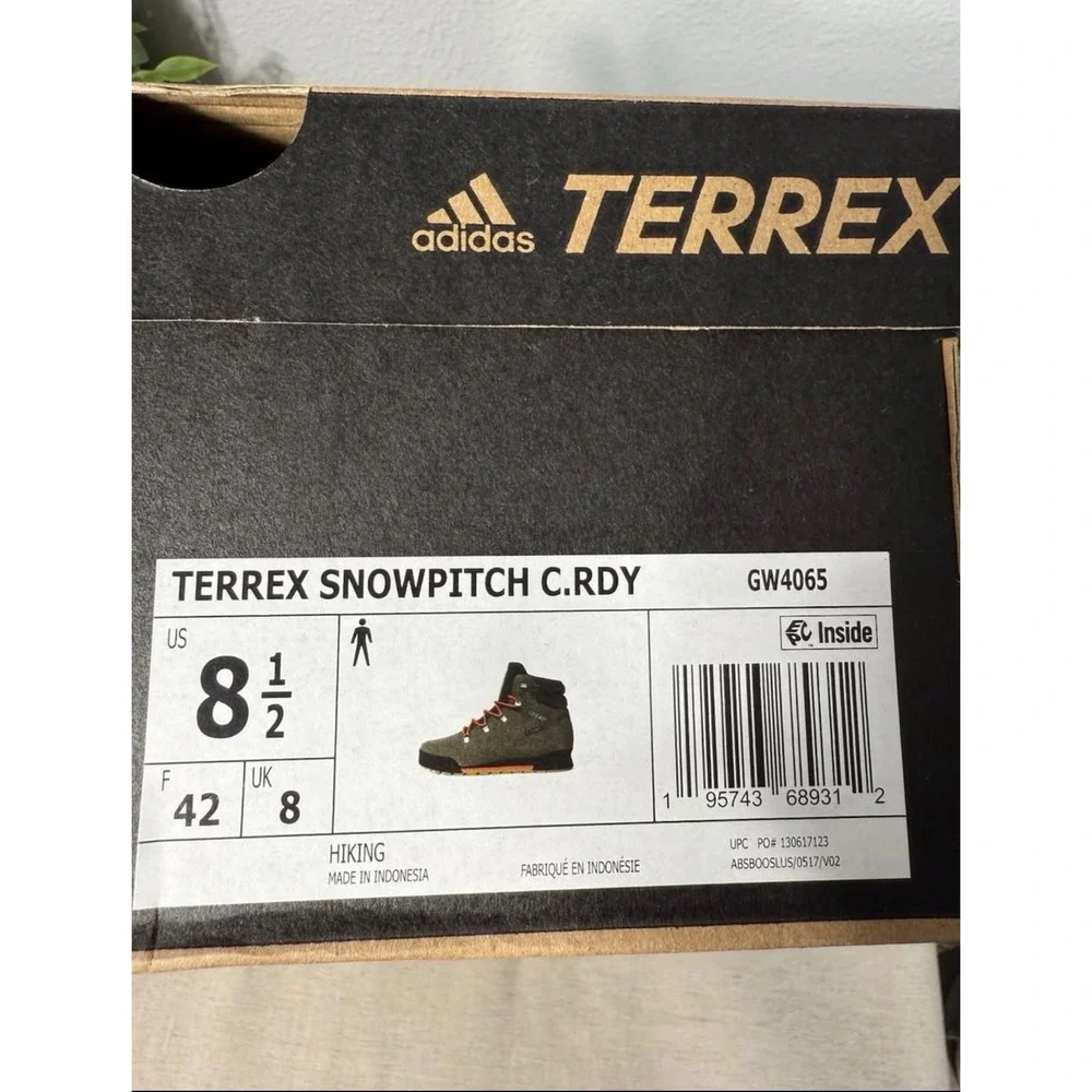 Adidas Terrex Snowpitch C.RDY Mens Hiking Boots Olive Green GW4065 Size 8.5
